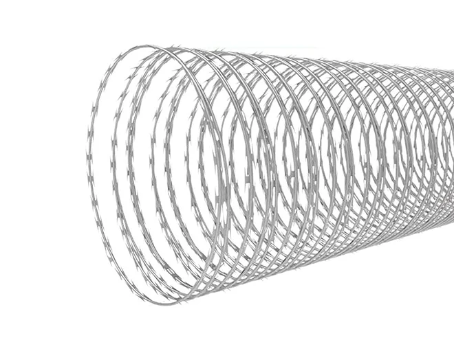 Installed detail — Barbed wire